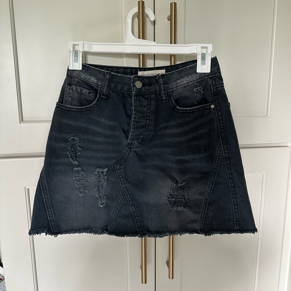 People’s Project La Black Jean Skirt